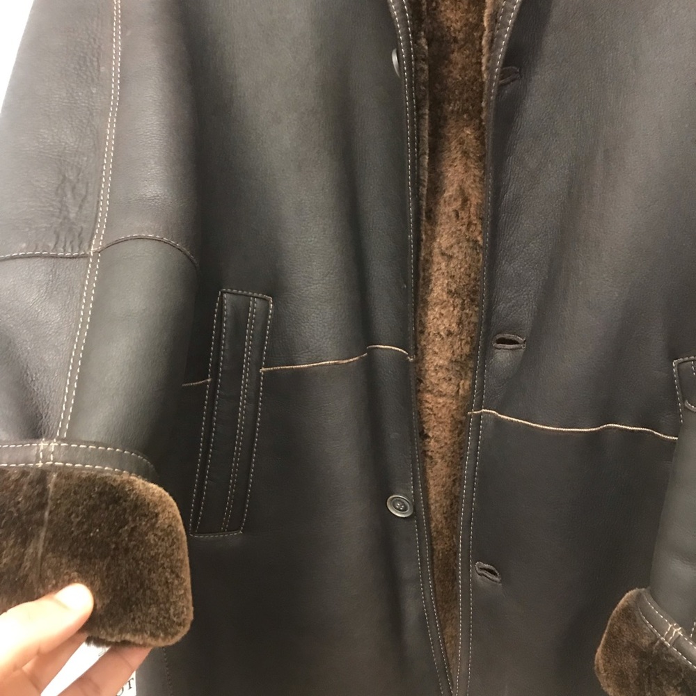 Remy Leather Shearling Coat Gem